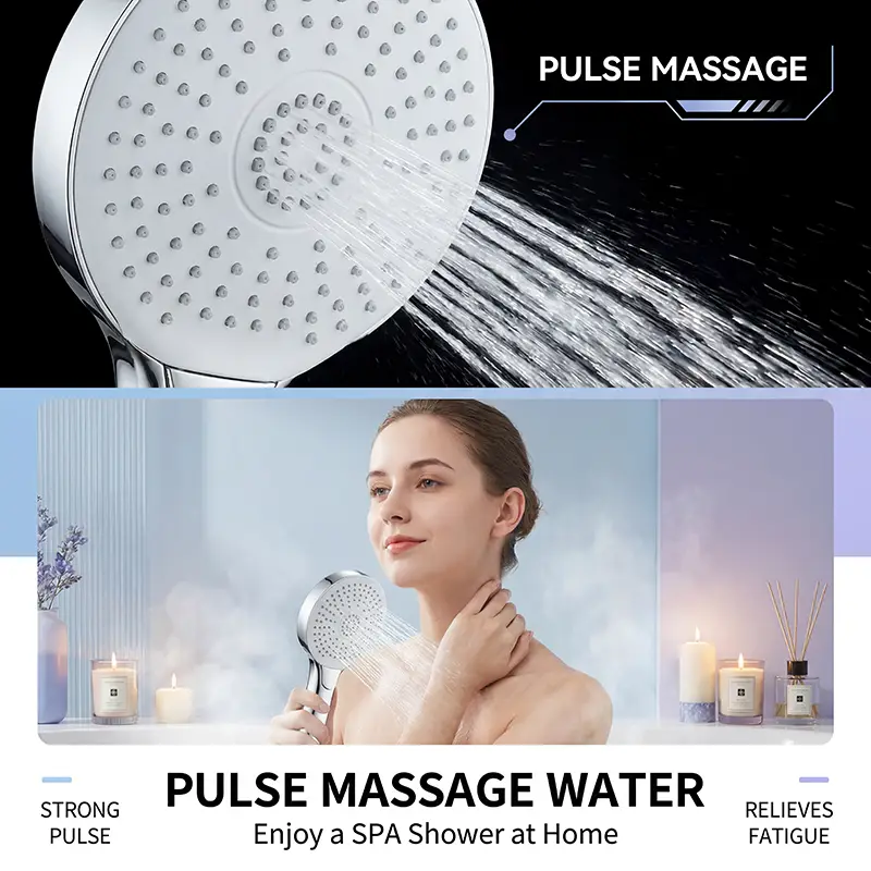 Butang Reka Bentuk Bilik Mandi Aliran Boleh Laras ABS Square Hand Shower